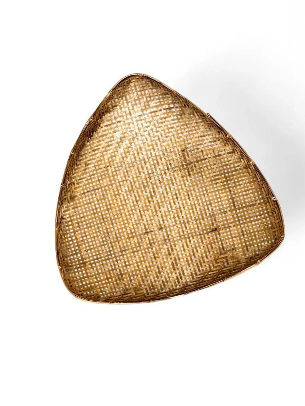 Vintage Triangular Japan Style Wicker Basket Tray Drying